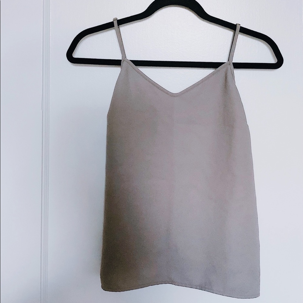 XS | Banana Republic Luxe Gray Spaghetti Shirt